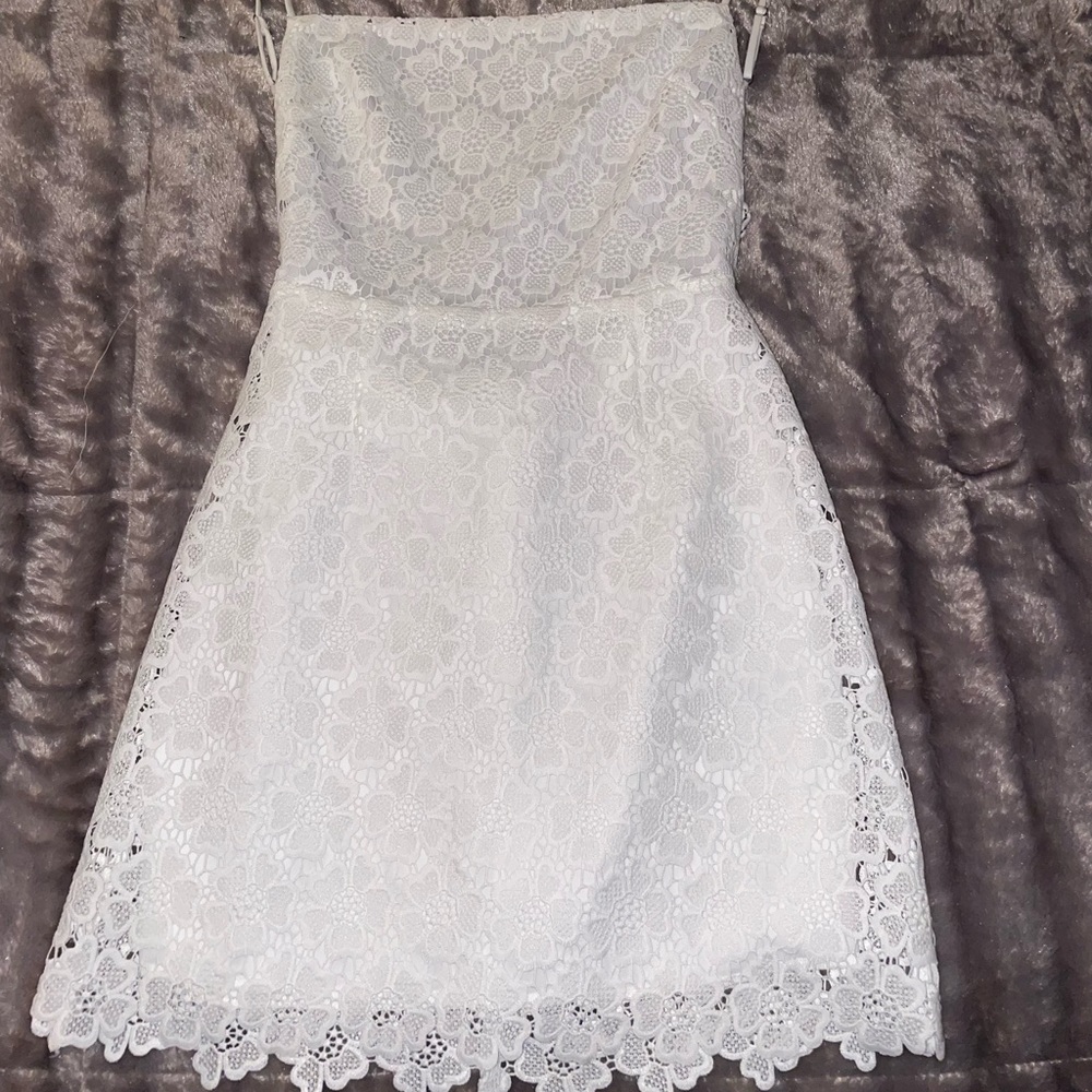 short white lace dress